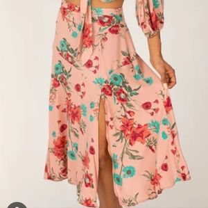 Joyfolie Olivia Skirt in Dusty Floral Rose